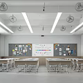 modern classroom 3d model