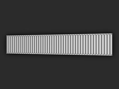 Structural Metal Component Long Strip With Parallel Ridges And Durable Design 3d model