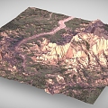 mountain plain canyon valley mountain slope mountain terrain cliff mountain peak 3d model