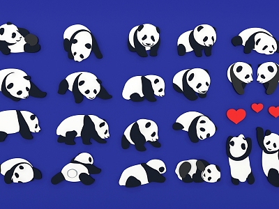 Animal Panda National Treasure Panda Tuanzi Hand-painted Illustration Cute Cartoon Pattern model