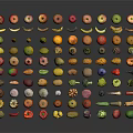 Colorful Fresh Vegetables Arranged in Vibrant Rows on Dark Background