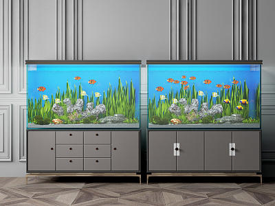 New Chinese Fish Tank Aquarium 3d model