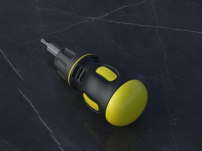 Yellow And Black Electric Screwdriver Hardware Tool With Ergonomic Grip For Home Projects 3d model