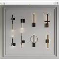 Modern Black and Gold Wall Lamps with Square and Circular Design for Interior Decoration