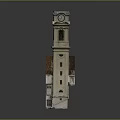 Clock Tower Architectural Model Kit With Bell Tower Design Inclined Roof And Detailed Structure