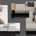 Multi-person sofa sofa combination corner sofa sofa 3d model