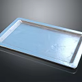 Silver Rectangular Metal Tray Perfect For Daily Household Use And Serving Needs 3d model