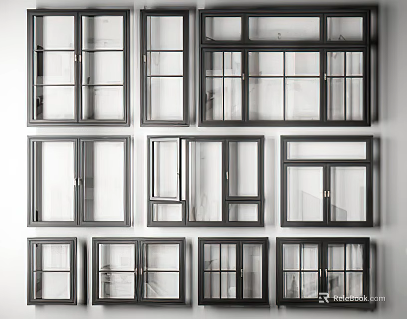 Different Types of Casement Windows with Various Designs and Styles 3d model 