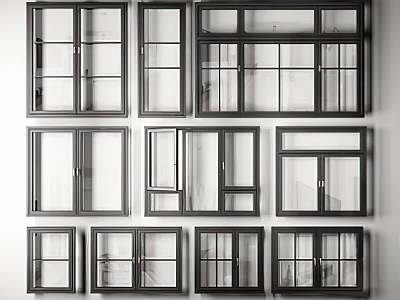 Different Types of Casement Windows with Various Designs and Styles 3d model
