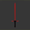 Red Crossguard Lightsaber Weapon Design With Glowing Red Blade And Black Hilt