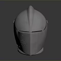 Sleek Silver Weapon Helmet With Smooth Reflective Surface On Dark Background 3d model