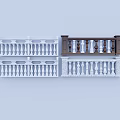Ornate Balustrade Designs With White And Brown Layered Railings And Columns
