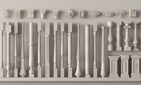 Jane's vase railing stair guardrail vase column handrail 3d model