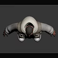 3D Character Model Wearing Hoodie Vest Cargo Pants And Sneakers Design
