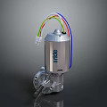 Futuristic Electric Motor With Edrive Technology And Colorful Wires In Sci Fi Machinery