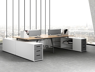 Combo Desk Staff Desk Staff Desk Office 3d model