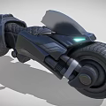 Futuristic Black Motorcycle With Sleek Design Large Tires And Illuminated Accents