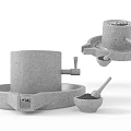 Natural Stone Garden Ornaments With Mill Tray Scoop And Decorative Design