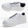 Stylish White Lace Up Casual Shoes With Perforated Upper And Textured Sole