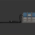 Durable Equipment Case With Blue Lid Gray Body Straps And Black Hose