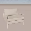 Modern Minimalist Single Sofa Light Gray Upholstered With Metal Frame Armrest