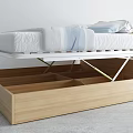 Modern Wooden Double Bed with Built in Storage Drawers for Bedroom Organization