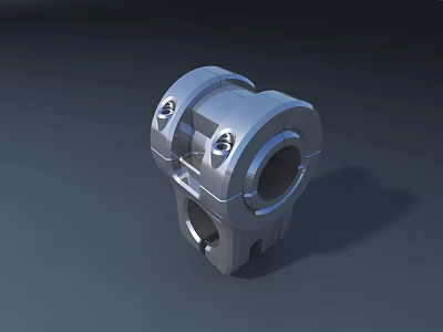 Public Facility Metal Connecting Component With Industrial Design And Bolt Holes 3d model