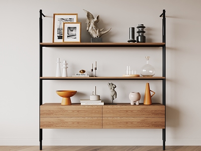 Modern Bookshelf Wall Cabinet Decorative Rack model