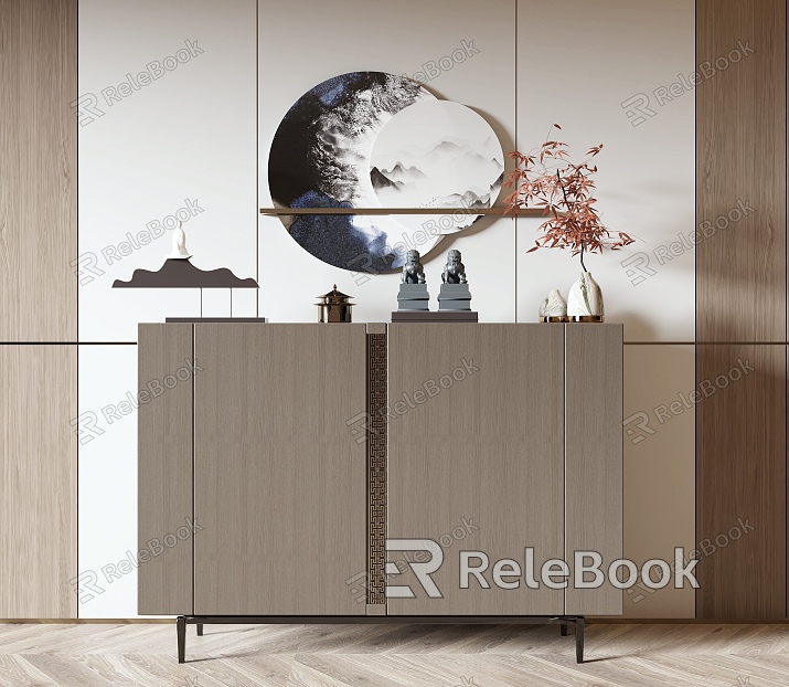 New Chinese-style Entrance Cabinet model