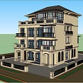 Classical Detached Villa Exterior With Balconies Large Windows And Landscaped Garden