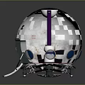 Space Capsule With White Black Exterior And Landing Legs For Cosmic Exploration