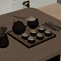 New Chinese Tea Set 3d model