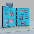 Blue Open Book Model With Brain Learning Visual Spatial Auditory Elements Photo Spot 3d model