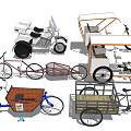Various Traditional Cycle Rickshaws Bicycle Cargo Carriers And Covered Transport Designs