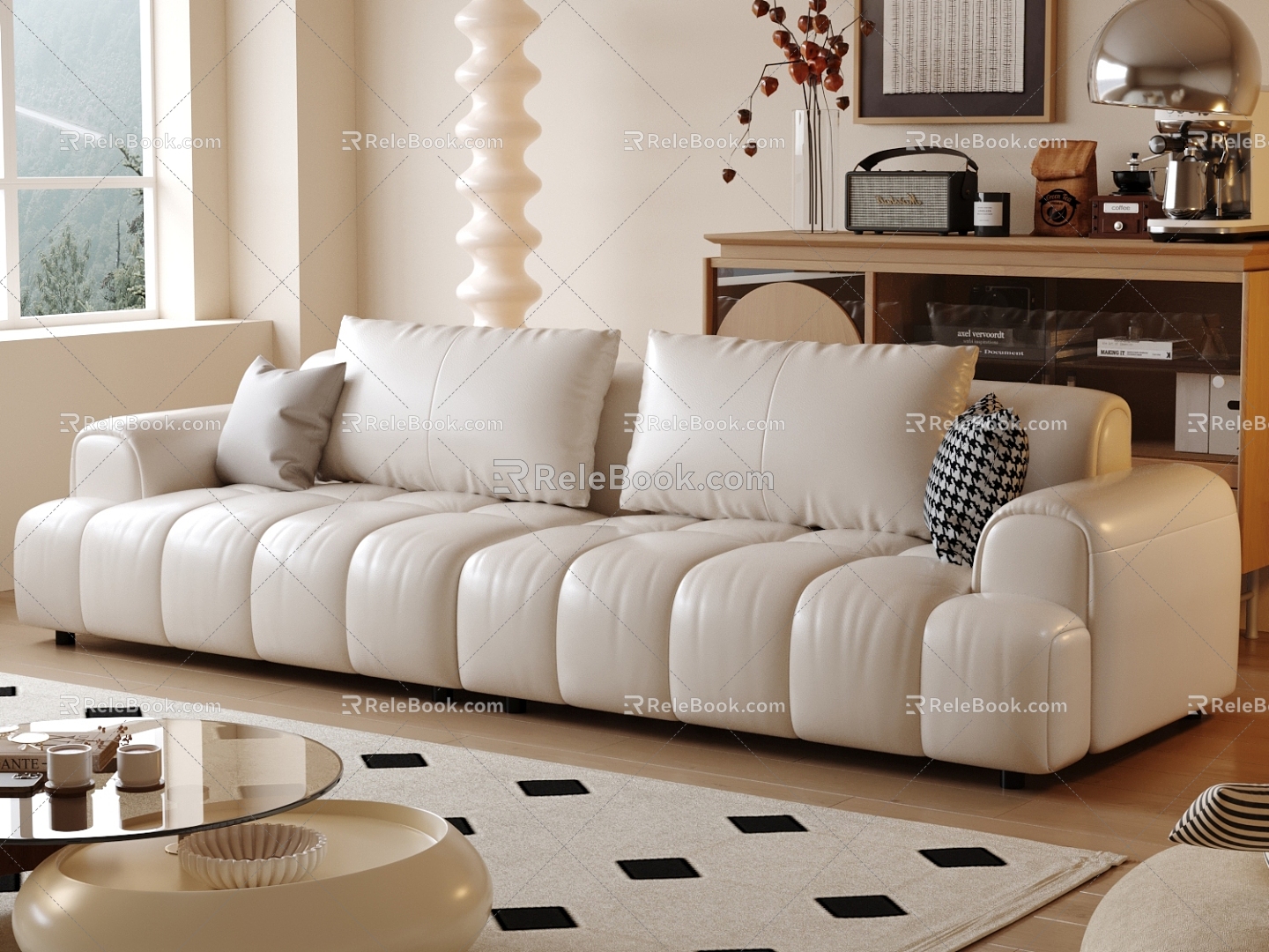 Nordic Living Room Sofa 3d model