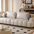 Modern Living Room Interior Design With White Sofa Glass Coffee Table And Checkered Rug