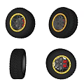 Automobile tire wheel hub automobile tire accessories wheel hub tire off-road tire five-star method array accessories 3d model