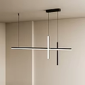 Modern Cross Linear Design Pendant Light in Black and White Modern Minimalist Interior Ceiling