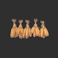 Mature Yellow And Brown Corn Cobs Bundled Arranged On Black Background