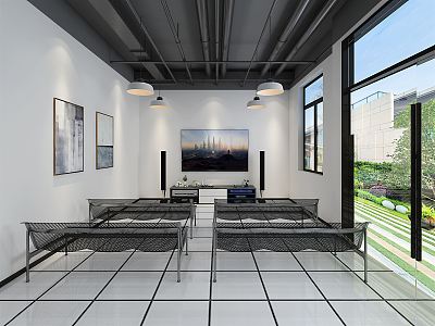 Modern video room Rest and viewing room 3d model