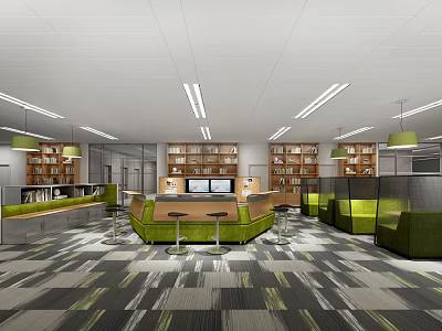 Modern lounge area office area 3d model