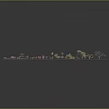 Lush Green Plant Strip With Colorful Flowers And Various Tree Species