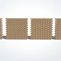 Brick Building Exterior Wall Design Featuring Layered Brick Arrangement And Structural Pattern 3d model