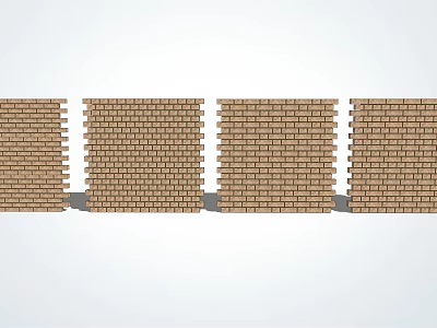 Modern brick wall 3d model