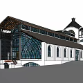 Historic Ancient Building Featuring Classic Roof Arched Windows And Stone Walls