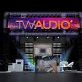 TWAUDIO Stage Setup With Professional Lighting Sound Equipment And Display Area