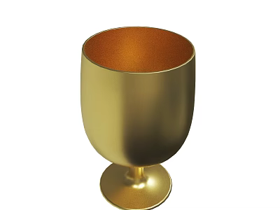 Shiny Golden Goblet With Smooth Surface And Round Base Design 3d model