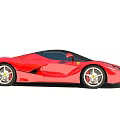Sleek Red Sports Car With Aerodynamic Body LED Headlights And Alloy Wheels