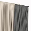 Elegant Gray and Beige Vertical Pleated Curtains for Home Window Decoration
