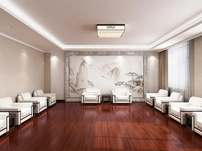 New Chinese-style reception room reception room 3d model